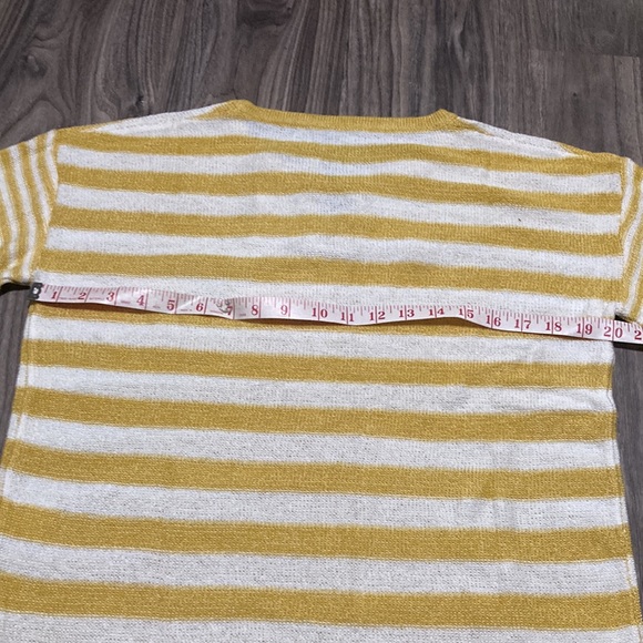 Misassy Loose Striped Sweater Top Bell Sleeve Lace Up Drawstring Knit Pullover M - Picture 3 of 6